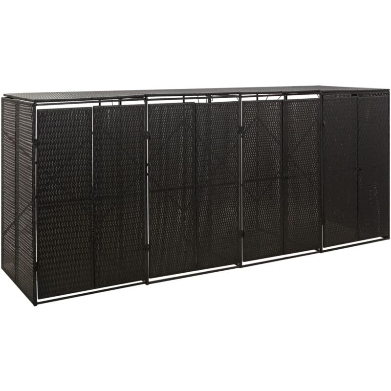 foto del prodotto vidaxl copribidone quadruplo nero 274x80x117 cm in polyrattan