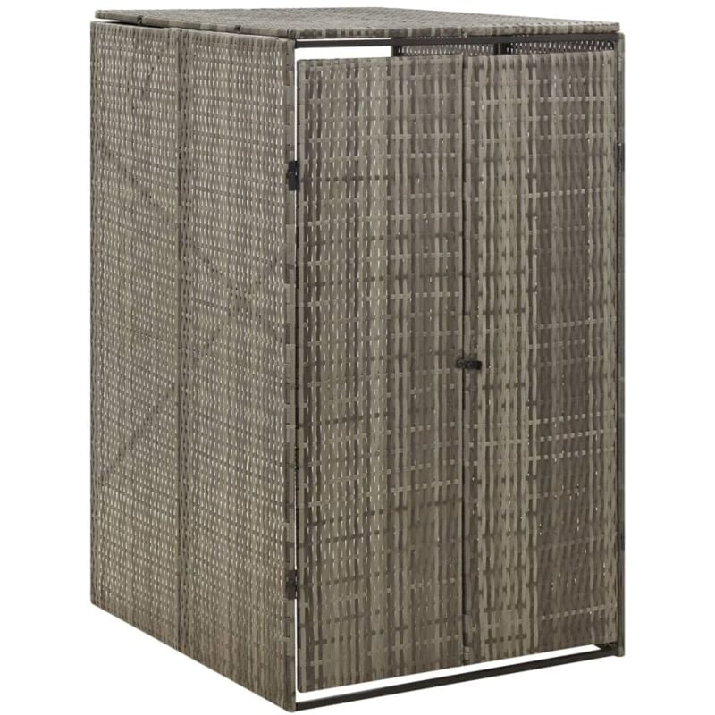 foto del prodotto vidaxl copribidone singolo grigio 70x80x117 cm in polyrattan