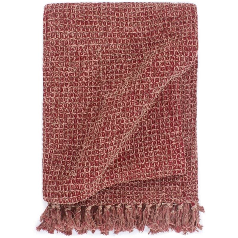 foto del prodotto vidaxl copriletto in cotone 220x250 cm rosso borgogna
