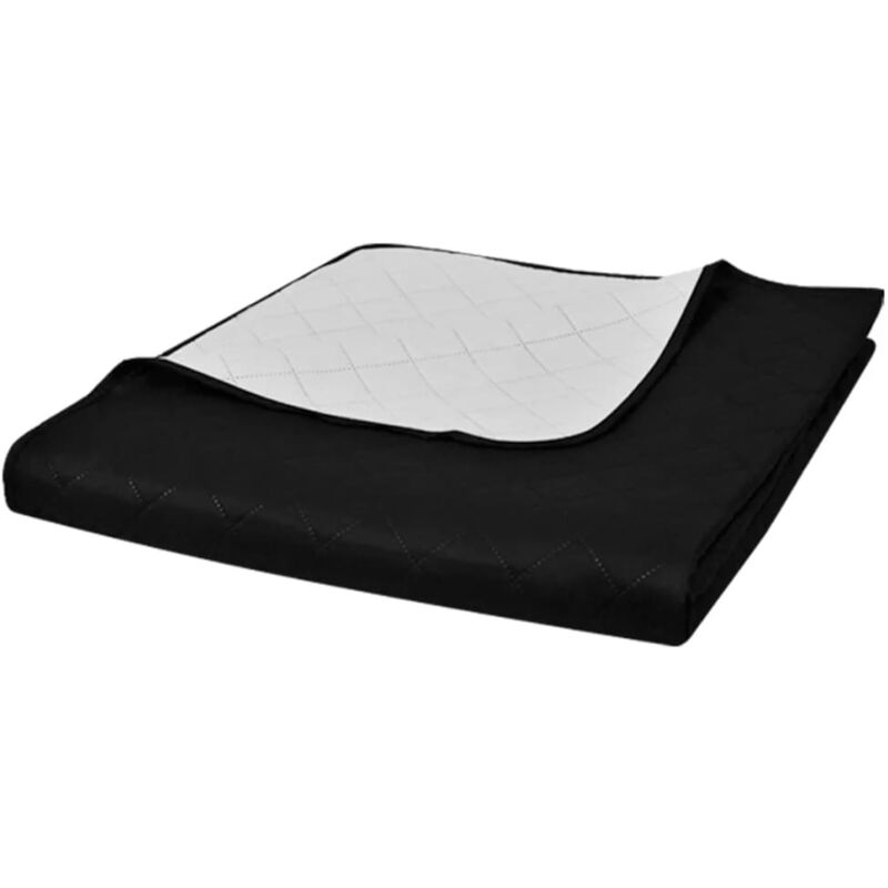 foto del prodotto vidaxl copriletto reversibile nero bianco 220 x 240 cm