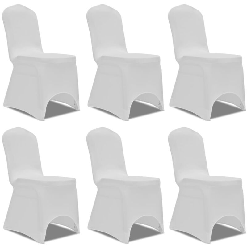 foto del prodotto vidaxl coprisedia in tessuto elasticizzato bianco set 6 pz