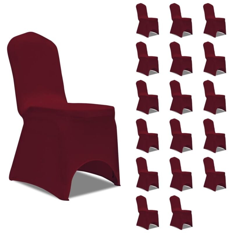 foto del prodotto vidaxl coprisedie in tessuto elasticizzato borgogna 18 pz 448684