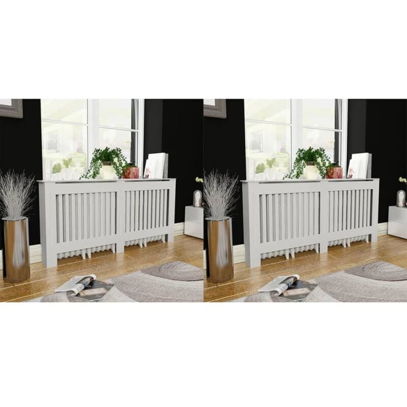 foto del prodotto vidaxl copritermosifoni 2 pz bianco in mdf con finitura opaca varie dimensioni dimensioni 172x19x81 cm