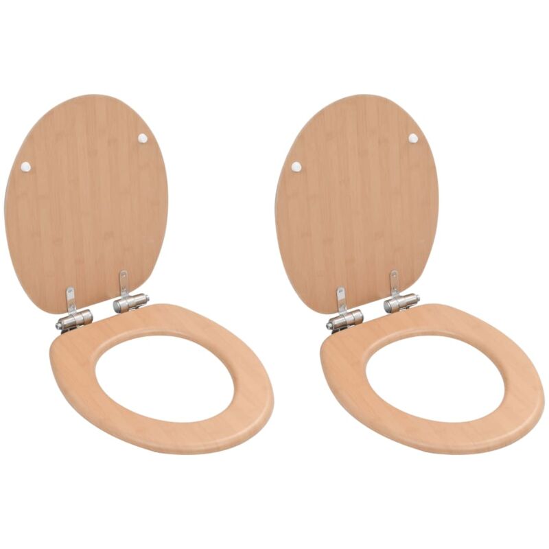 foto del prodotto vidaxl copriwater 2 pz con chiusura ammortizzata in mdf bamboo
