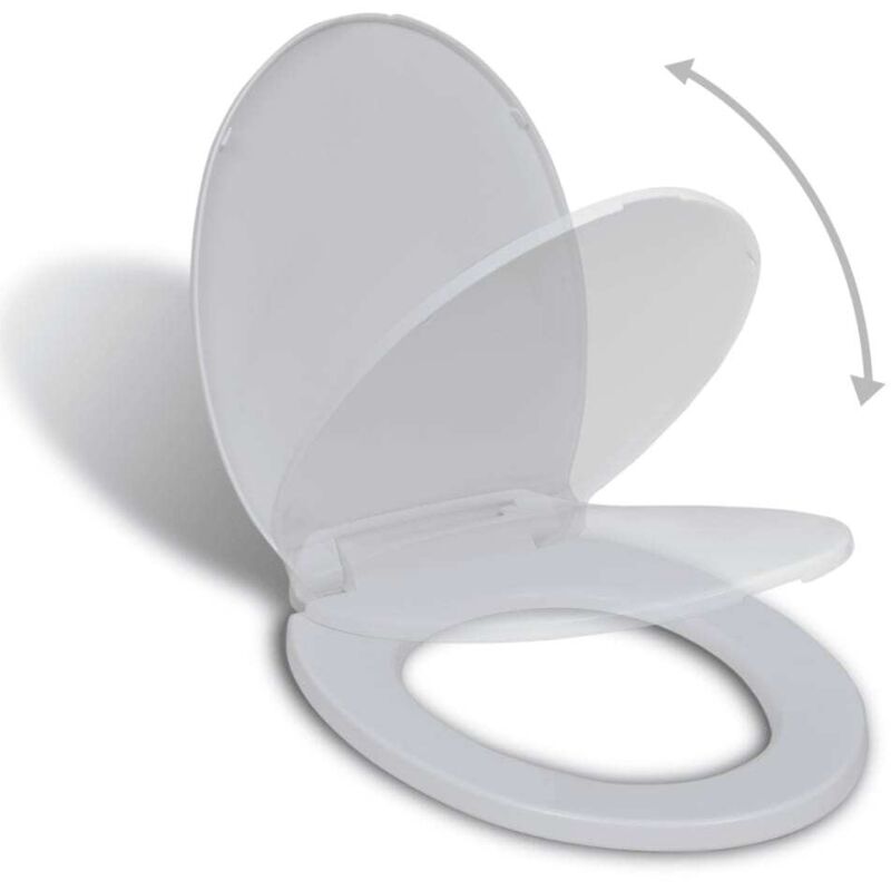 foto del prodotto vidaxl copriwater a chiusura ammortizzata bianco ovale
