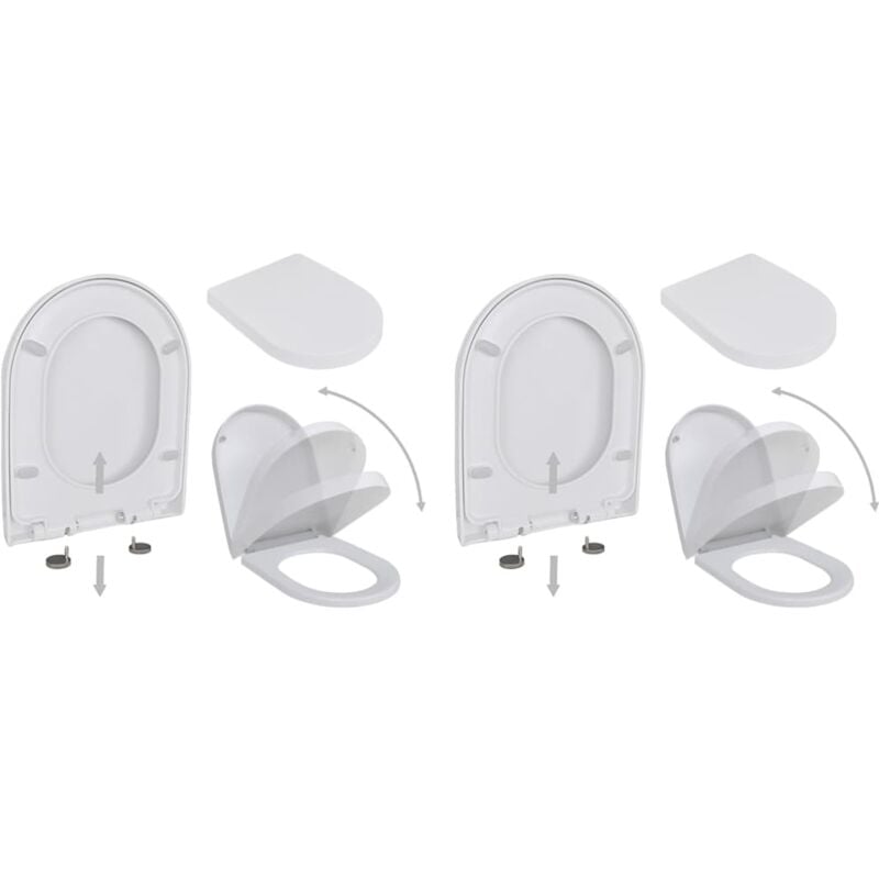 foto del prodotto vidaxl copriwater a chiusura rallentata 2 pz plastica bianco