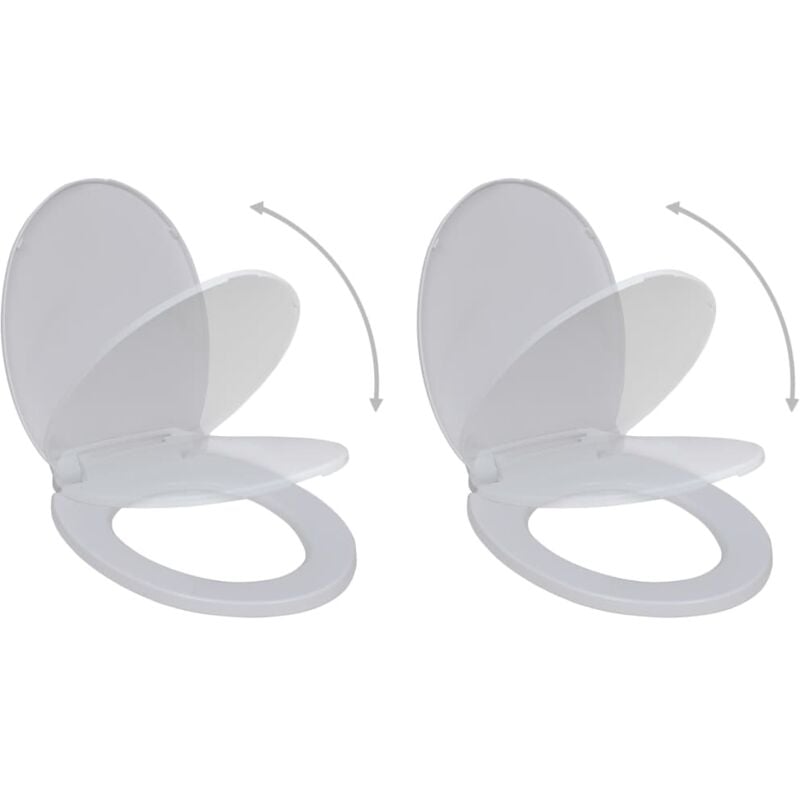 foto del prodotto vidaxl copriwater a chiusura rallentata 2pz plastica bianco