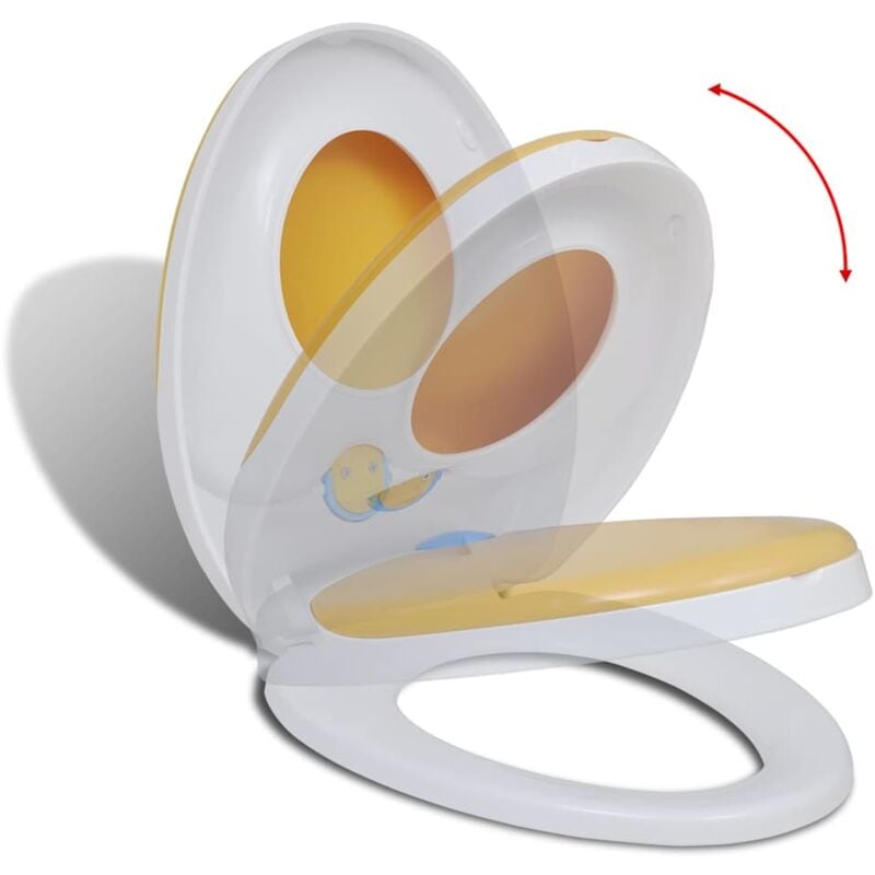 foto del prodotto vidaxl copriwater ammortizzato bianco e giallo per adulti bambini