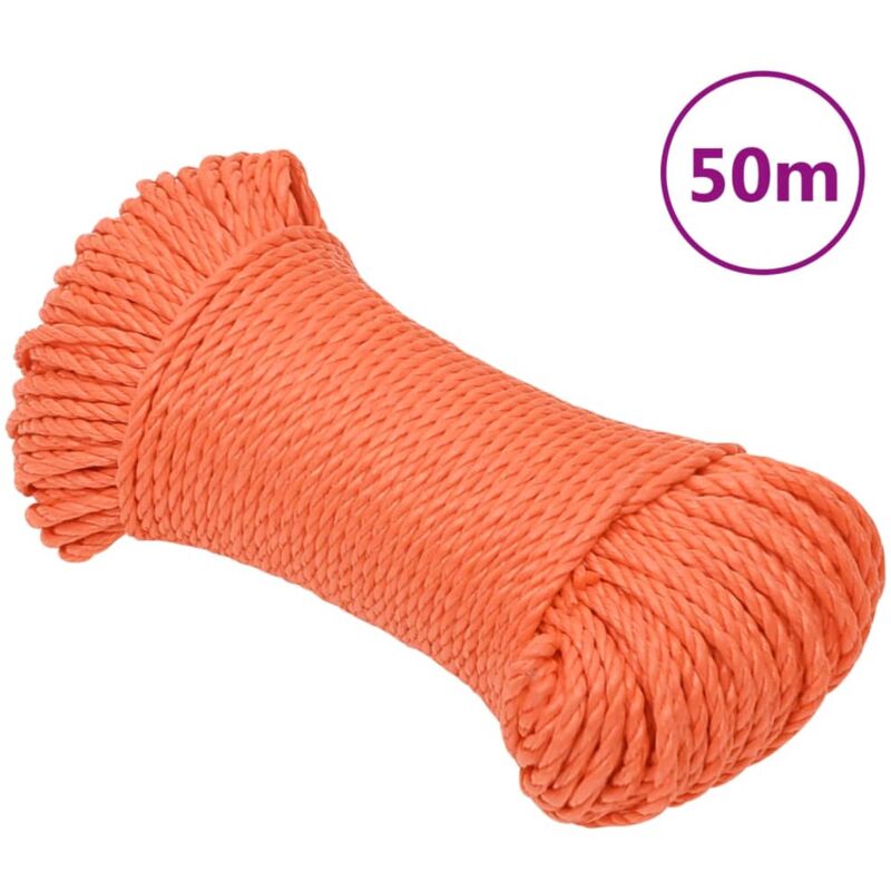 foto del prodotto vidaxl corda da lavoro arancione 8 mm 50 m in polipropilene