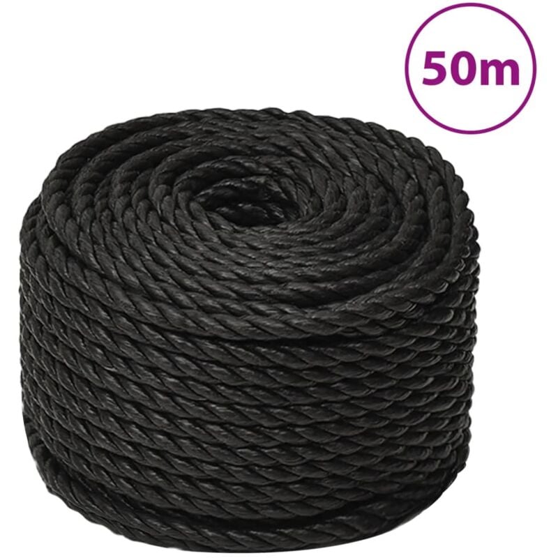 foto del prodotto vidaxl corda da lavoro nera 10 mm 50 m in polipropilene