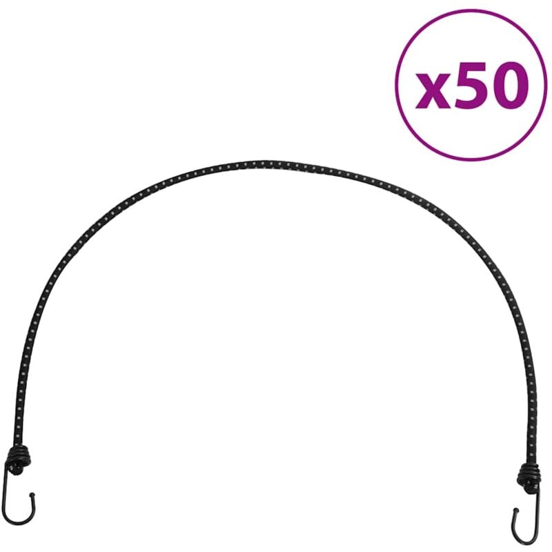 foto del prodotto vidaxl corde elastiche con strisce riflettenti e ganci 50 pz 100 cm