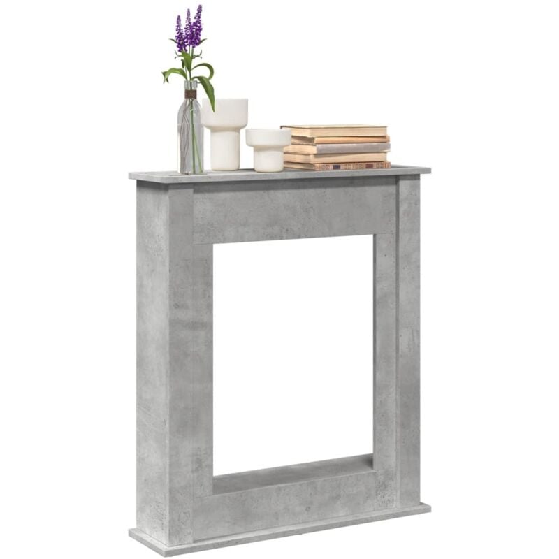 foto del prodotto vidaxl cornice per camino grigio cemento 75x20x87,5 cm in truciolato