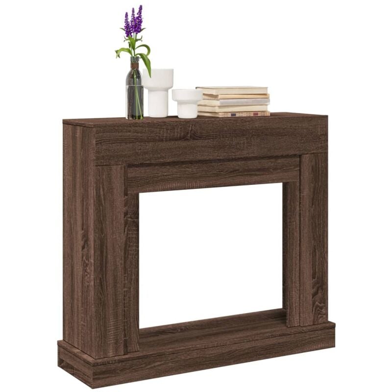 foto del prodotto vidaxl cornice per camino rovere marrone 100x30x87,5 cm in truciolato