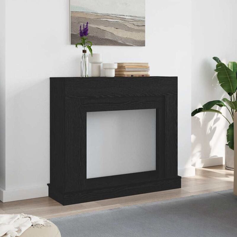 foto del prodotto vidaxl cornice per camino rovere nero 100x30x87,5 cm in truciolato