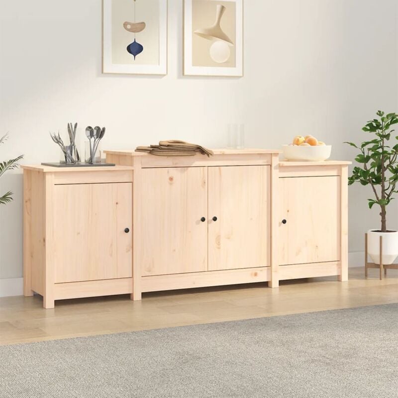 foto del prodotto vidaxl credenza 164x37x68cm in legno massello di pino