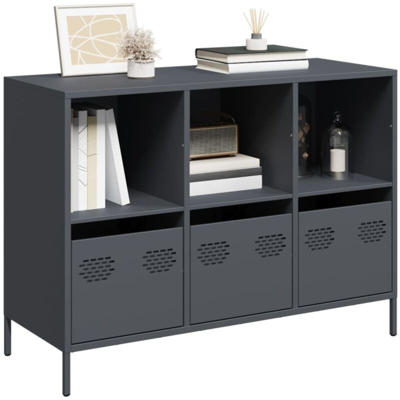 foto del prodotto vidaxl credenza antracite 101,5x39x73,5cm in acciaio laminato a freddo