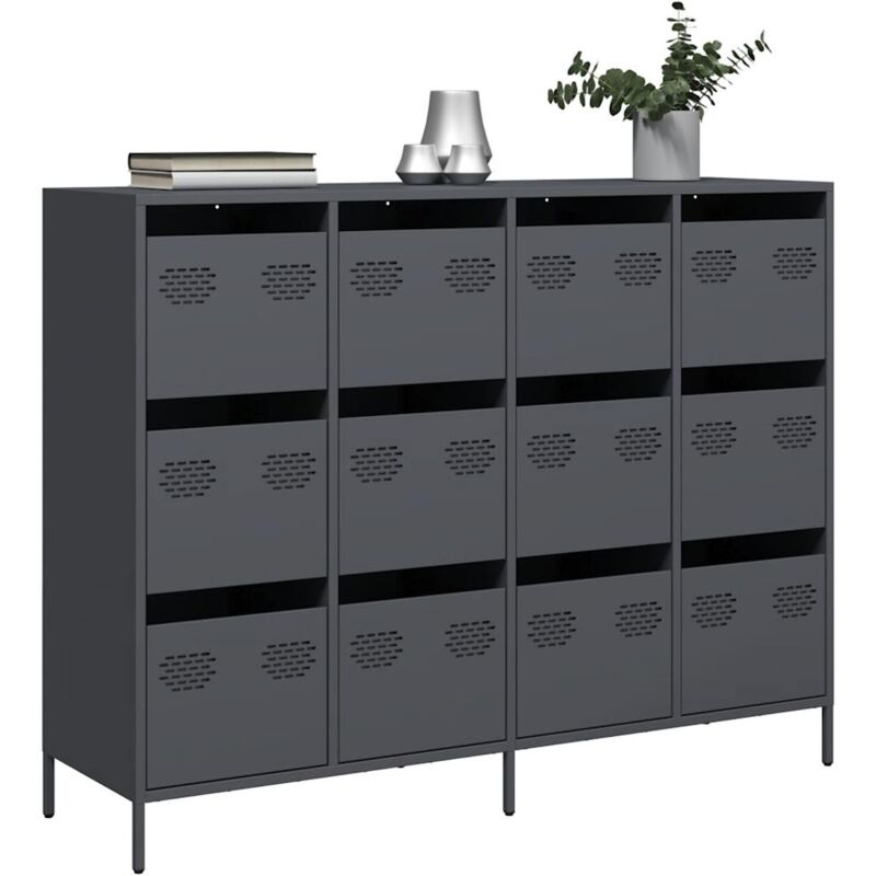 foto del prodotto vidaxl credenza antracite 135x39x103,5 cm in acciaio laminato a freddo