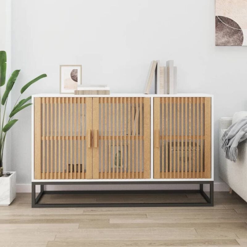 foto del prodotto vidaxl credenza bianca 105x30x65 cm in legno multistrato