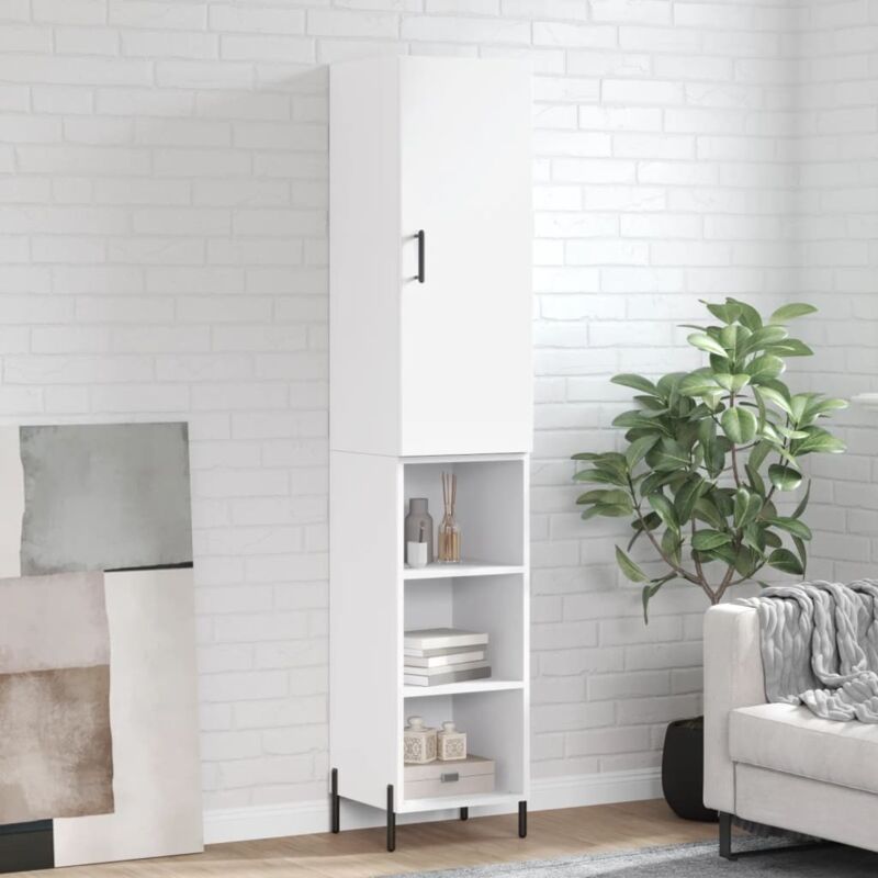 foto del prodotto vidaxl credenza bianca 34,5x34x180 cm in legno multistrato