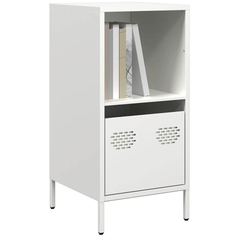 foto del prodotto vidaxl credenza bianca 35x39x73,5 cm in acciaio laminato a freddo