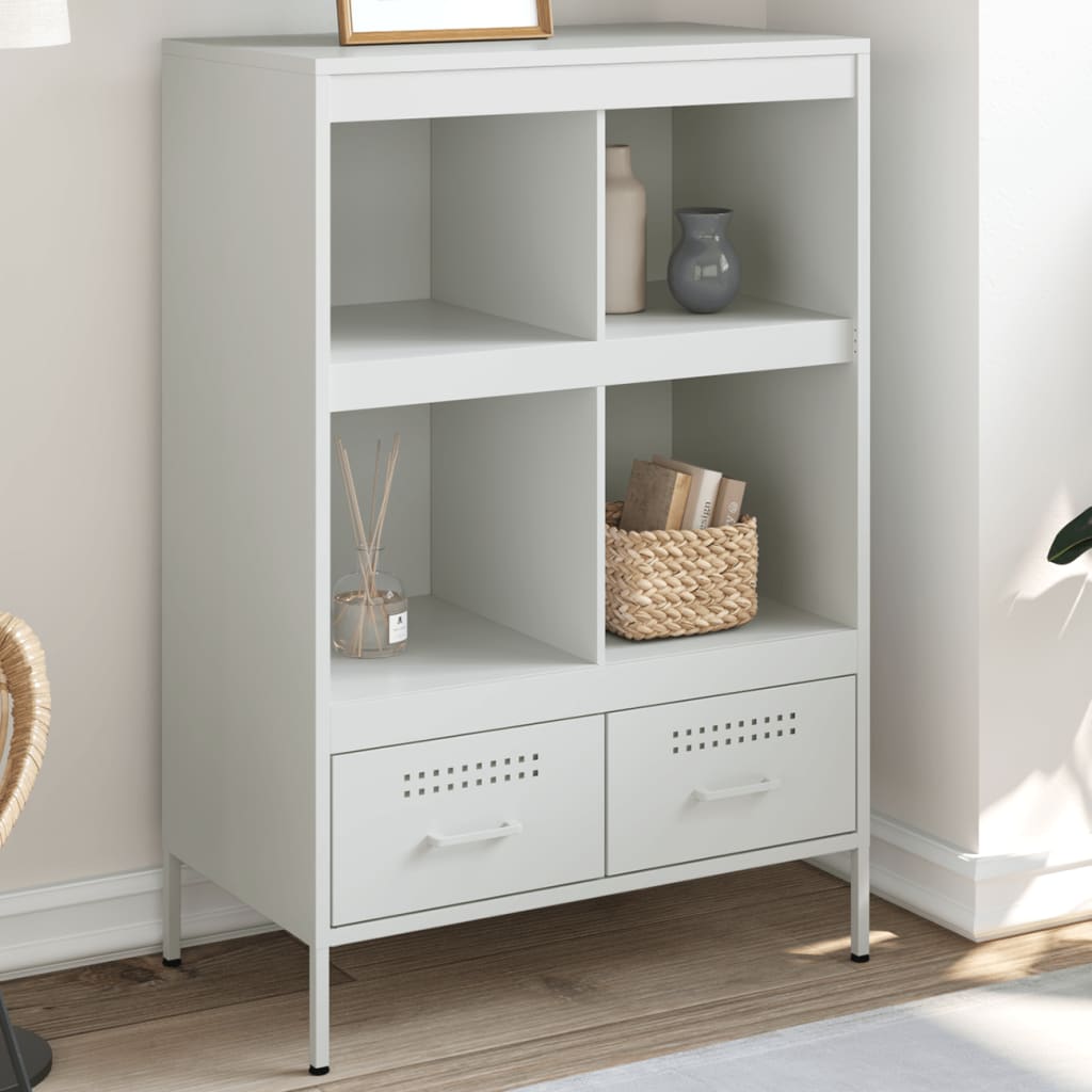 foto del prodotto vidaxl credenza bianca 68x39x101,5 cm in acciaio