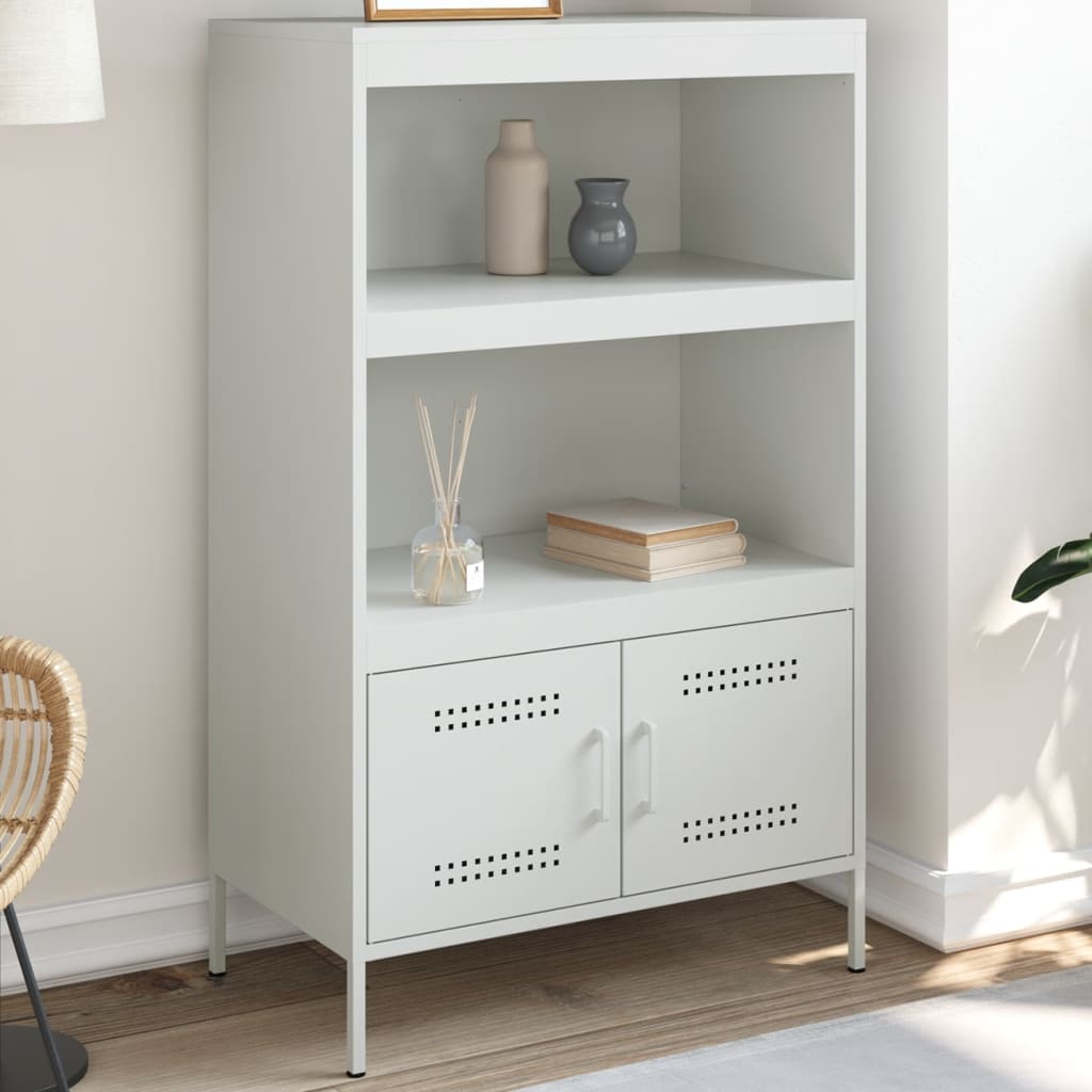 foto del prodotto vidaxl credenza bianca 68x39x113 cm in acciaio