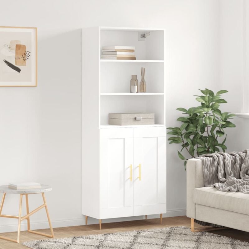 foto del prodotto vidaxl credenza bianca 69,5x34x180 cm in legno multistrato