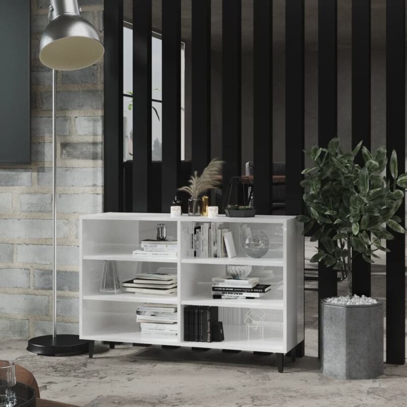 foto del prodotto vidaxl credenza bianco lucido 103,5x35x70 cm in legno multistrato
