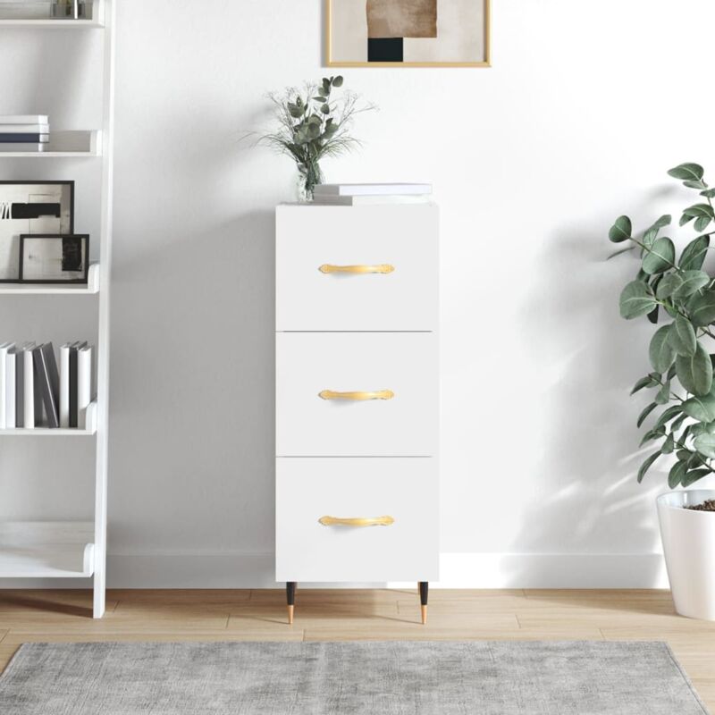 foto del prodotto vidaxl credenza bianco lucido 34,5x34x90 cm in legno multistrato