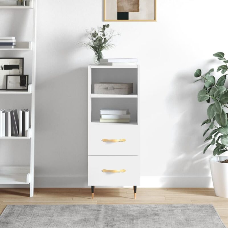 foto del prodotto vidaxl credenza bianco lucido 34,5x34x90 cm in legno multistrato
