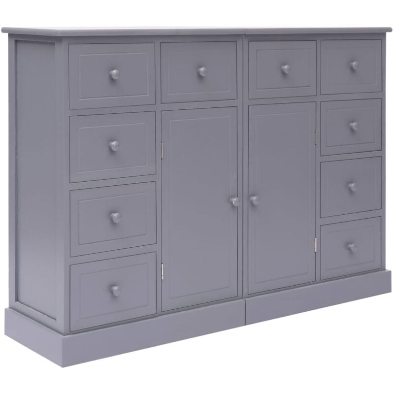 foto del prodotto vidaxl credenza con 10 cassetti grigia 113x30x79 cm in legno 634515