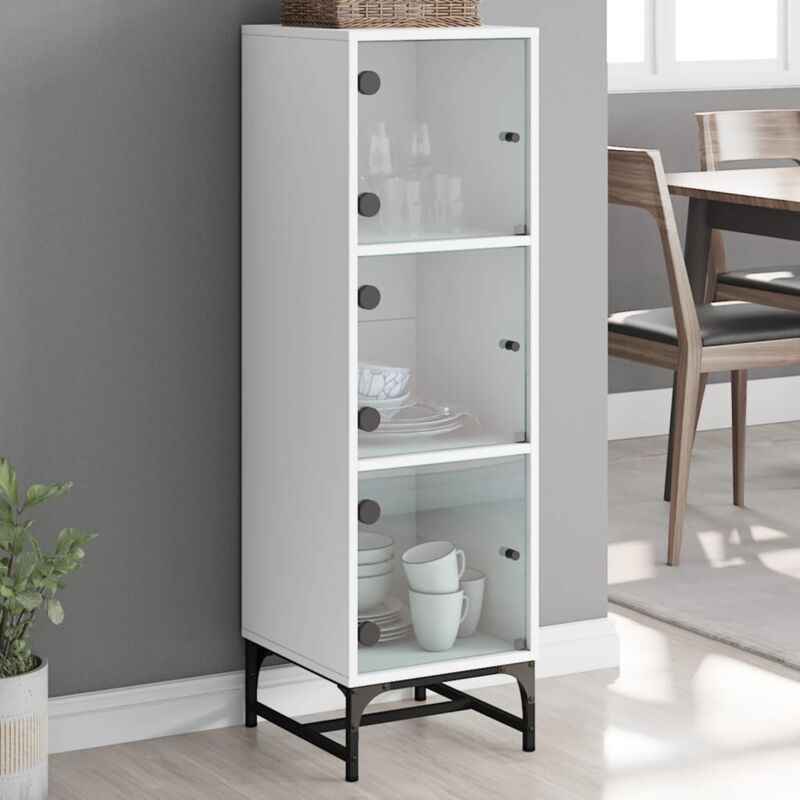 foto del prodotto vidaxl credenza con ante in vetro bianca 35x37x120 cm