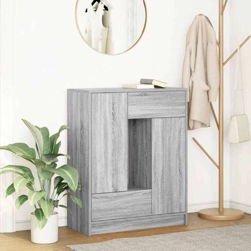 foto del prodotto vidaxl credenza con cassetti e ante grigio sonoma 73x31x90 cm