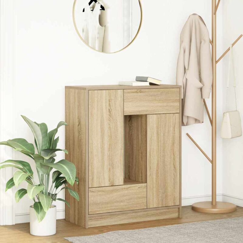 foto del prodotto vidaxl credenza con cassetti e ante rovere sonoma 73x31x90 cm
