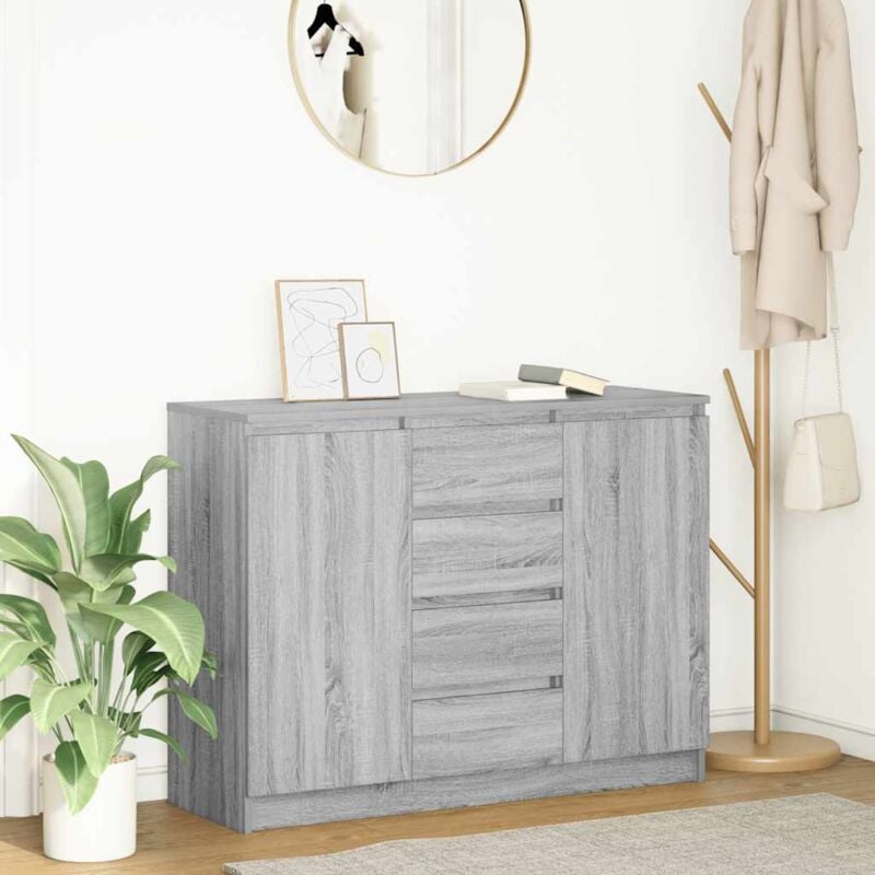 foto del prodotto vidaxl credenza con cassetti grigio sonoma 100,5x35x76cm in truciolato