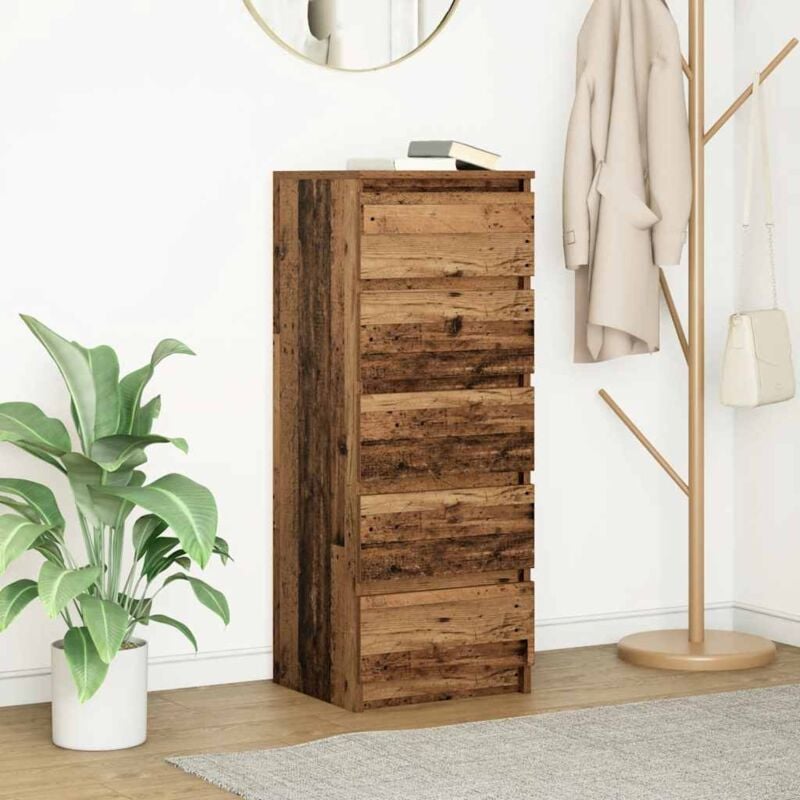 foto del prodotto vidaxl credenza con cassetti legno antico 37,5x35x99 cm in truciolato