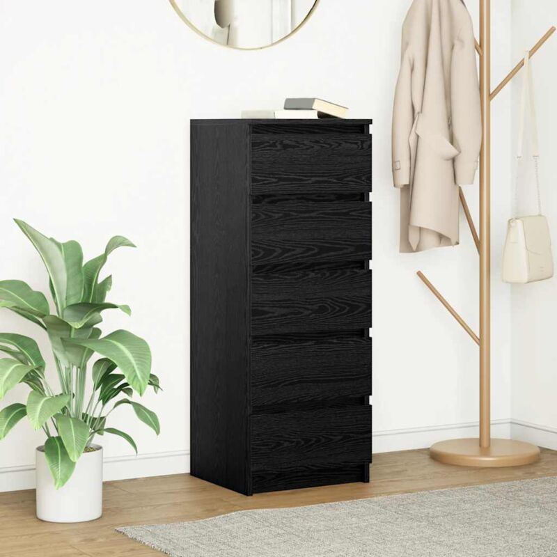 foto del prodotto vidaxl credenza con cassetti rovere nero 37,5x35x99 cm truciolato
