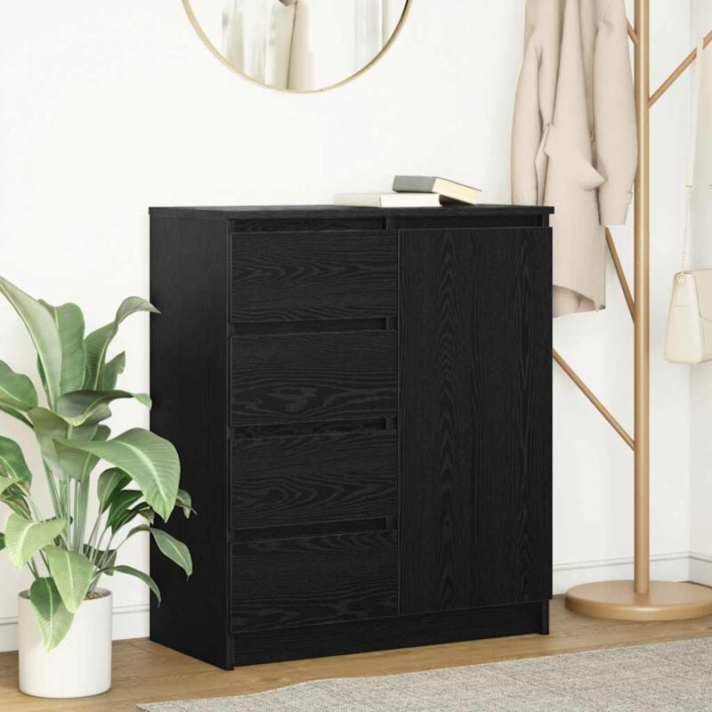 foto del prodotto vidaxl credenza con cassetti rovere nero 71x35x84 cm legno multistrato