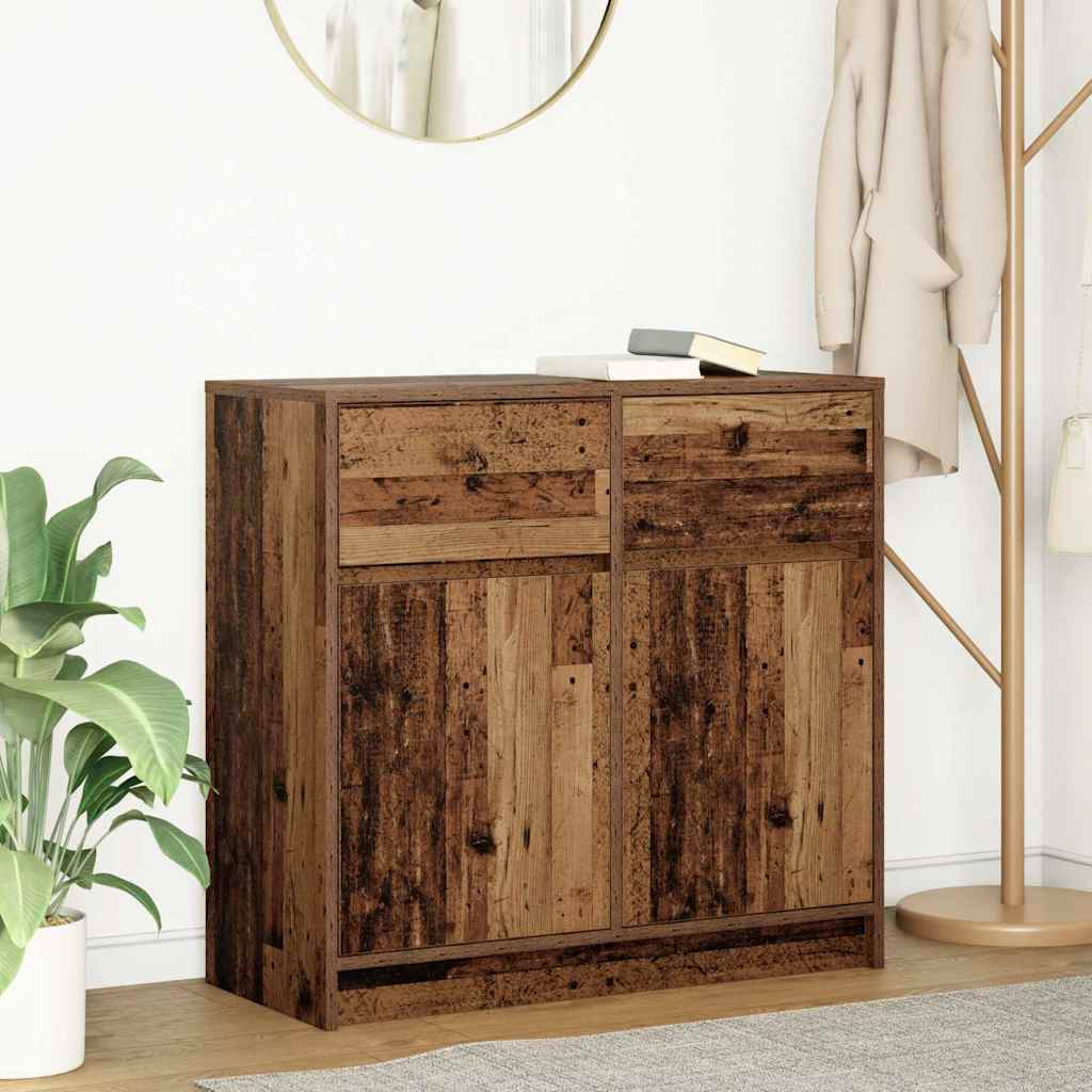 foto del prodotto vidaxl credenza con cassetto legno antico 80x34x76 cm in truciolato