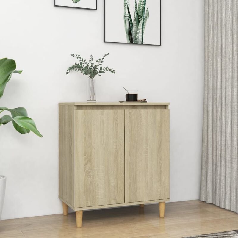 foto del prodotto vidaxl credenza con gambe legno massello sonoma 60x35x70cm multistrato