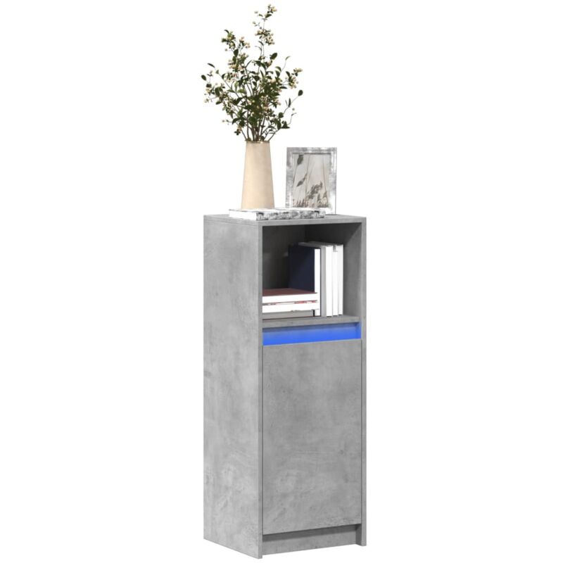 foto del prodotto vidaxl credenza con led grigio cemento 38x34x100 cm legno multistrato