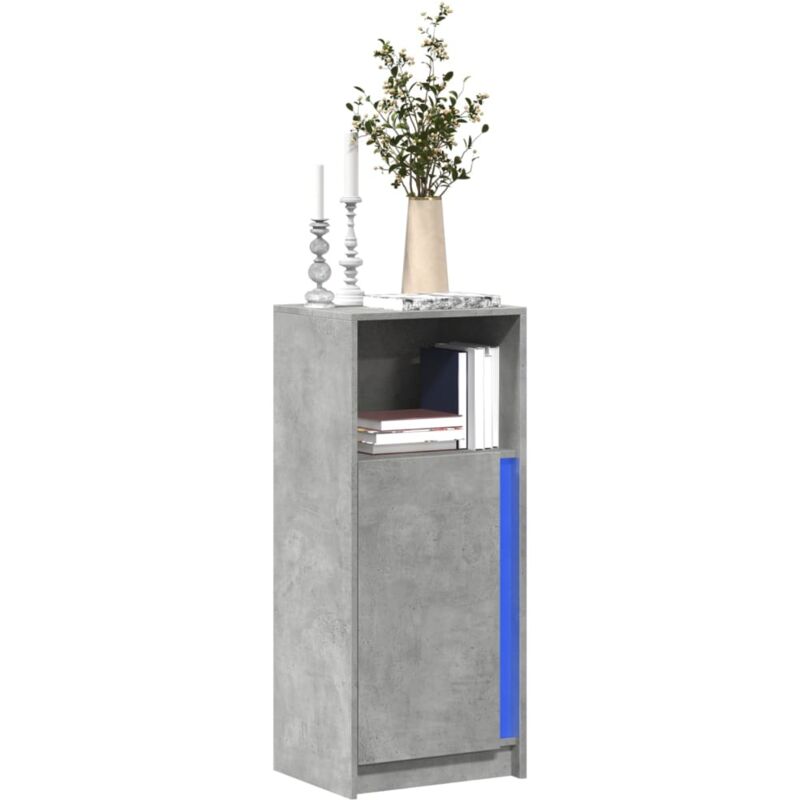 foto del prodotto vidaxl credenza con led grigio cemento 42,5x34x100cm legno multistrato