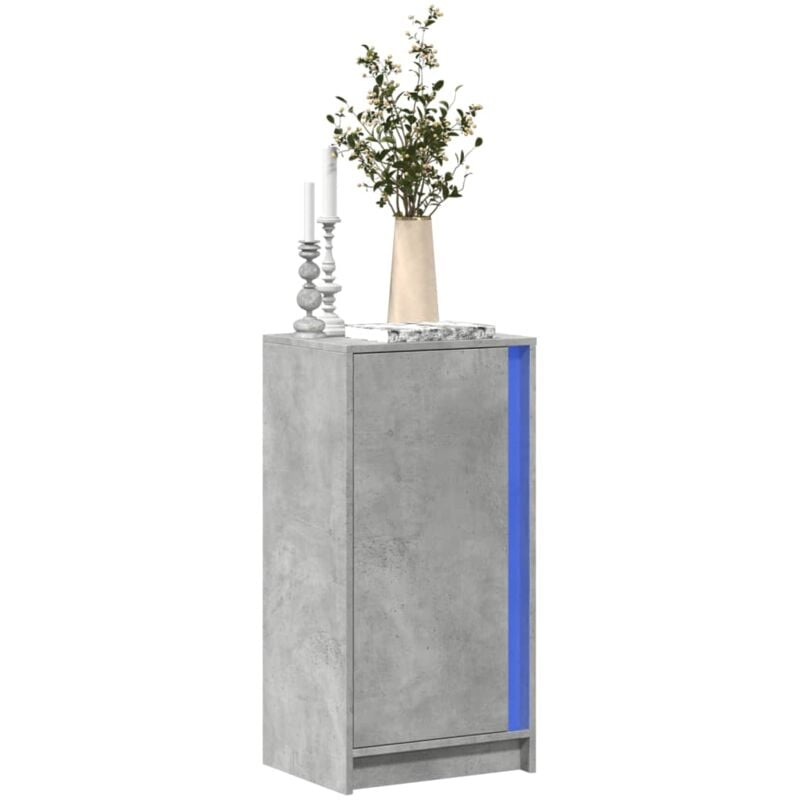 foto del prodotto vidaxl credenza con led grigio cemento 42,5x34x85 cm legno multistrato