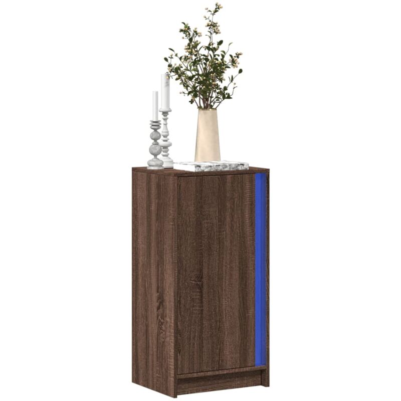 foto del prodotto vidaxl credenza con led rovere marrone 42,5x34x85 cm legno multistrato