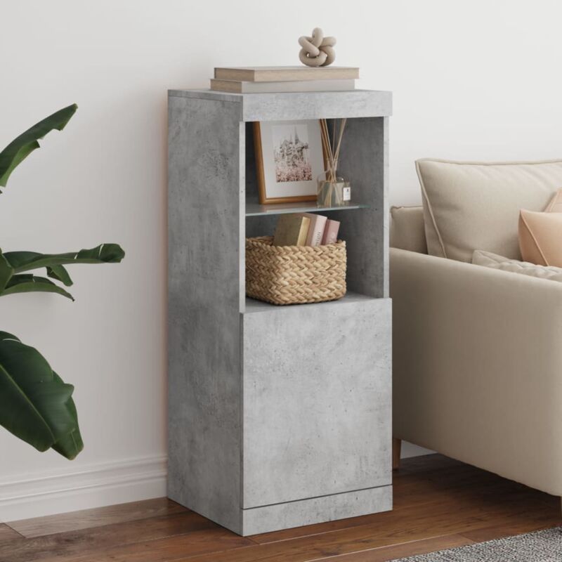 foto del prodotto vidaxl credenza con luci led grigio cemento 41x37x100 cm