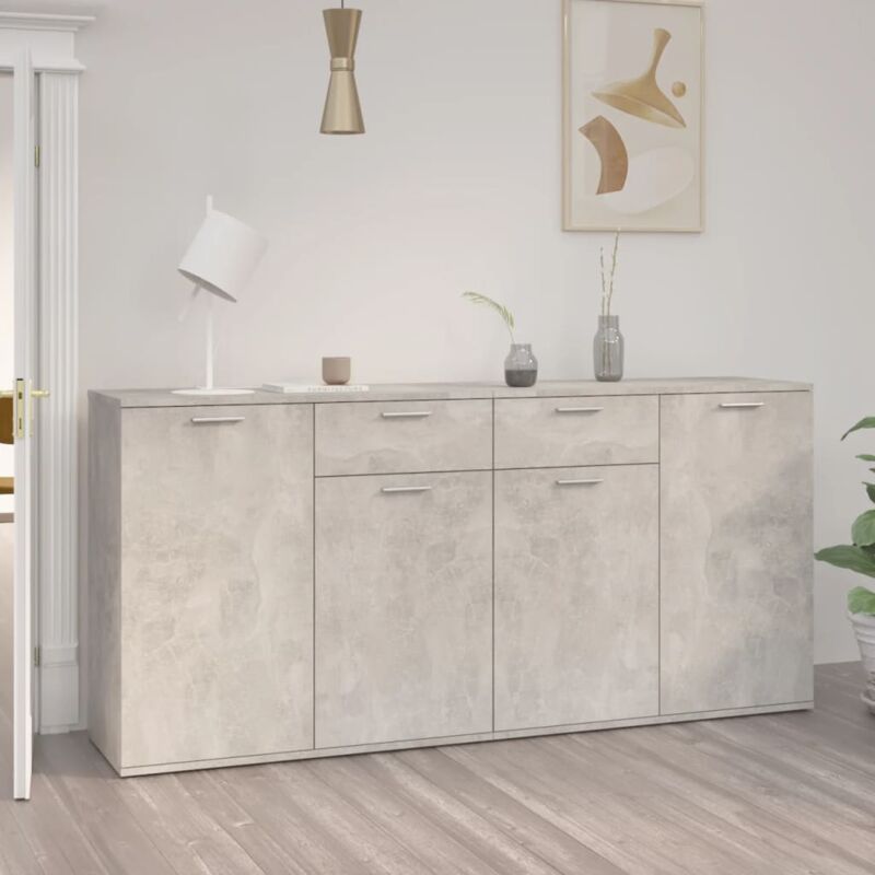 foto del prodotto vidaxl credenza da salotto design elegante con 4 ante e 2 cassetti vari colori colore cemento