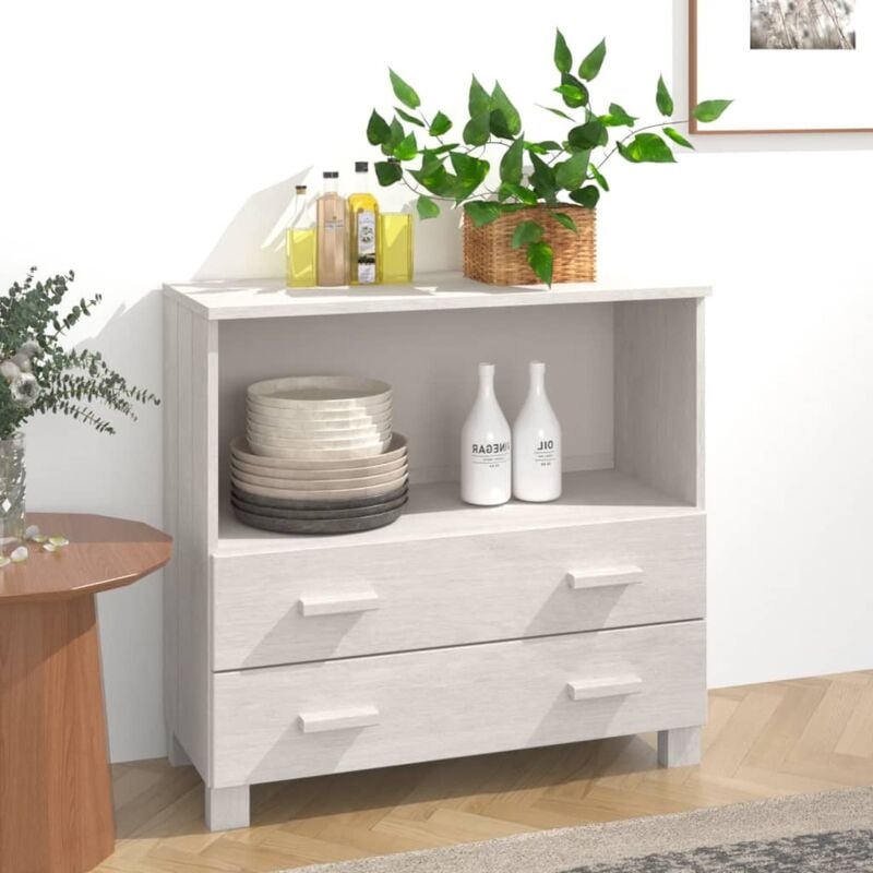 foto del prodotto vidaxl credenza dal design moderno con 2 cassetti e scomparto disponibili vari colori colore bianco