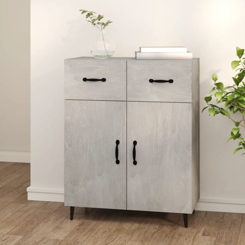 foto del prodotto vidaxl credenza design classico con 2 cassetti e 2 ante gambe in metallo vari colori colore cemento