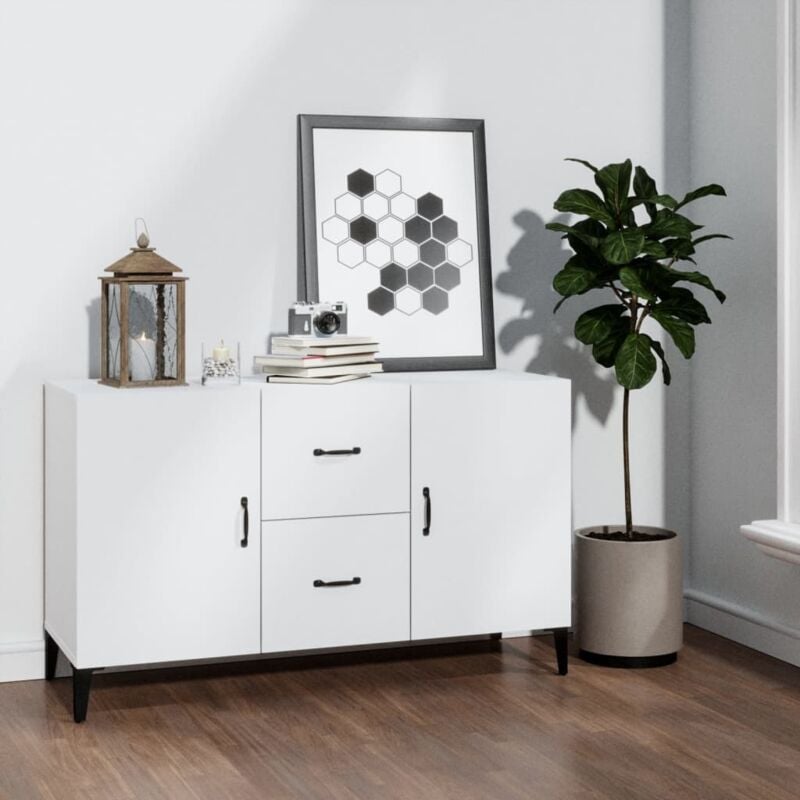 foto del prodotto vidaxl credenza design moderno con gambe in metallo 2 ante e 2 cassetti vari colori colore bianco