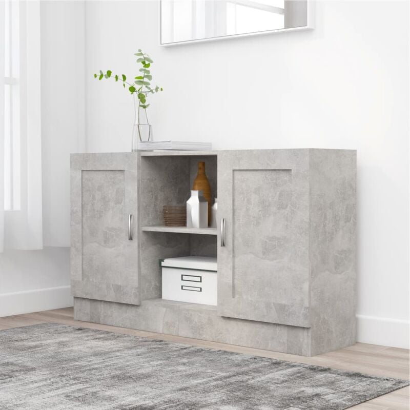foto del prodotto vidaxl credenza grigio cemento 120x30,5x70 cm in legno multistrato